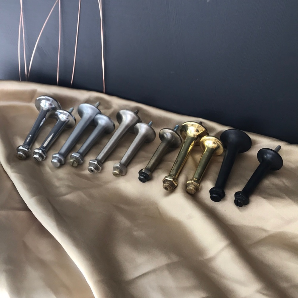 Satin Nickel, Bronze and Brass Door Stops!